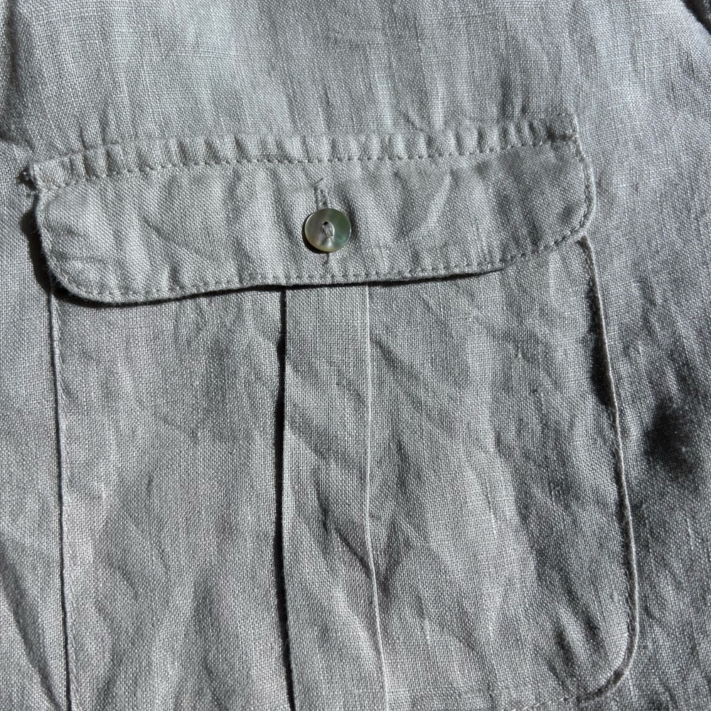 Jones NY 100% Linen Popover Tunic. 1/2 sleeves. Cargo inspired. Coastal. Beach. - Picture 11 of 12